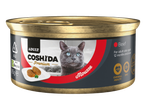 Coshida Premium Beef Mousse cat food for adult cats, 85g can.