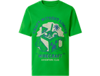 T-shirt verde Minecraft para criança com estampado 'CRAFT WITHOUT LIMITS' e 'ADVENTURE CLUB'.