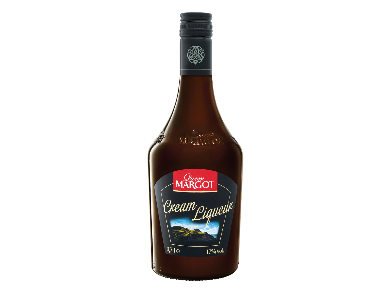 Sticlă de lichior cremos Queen Margot.