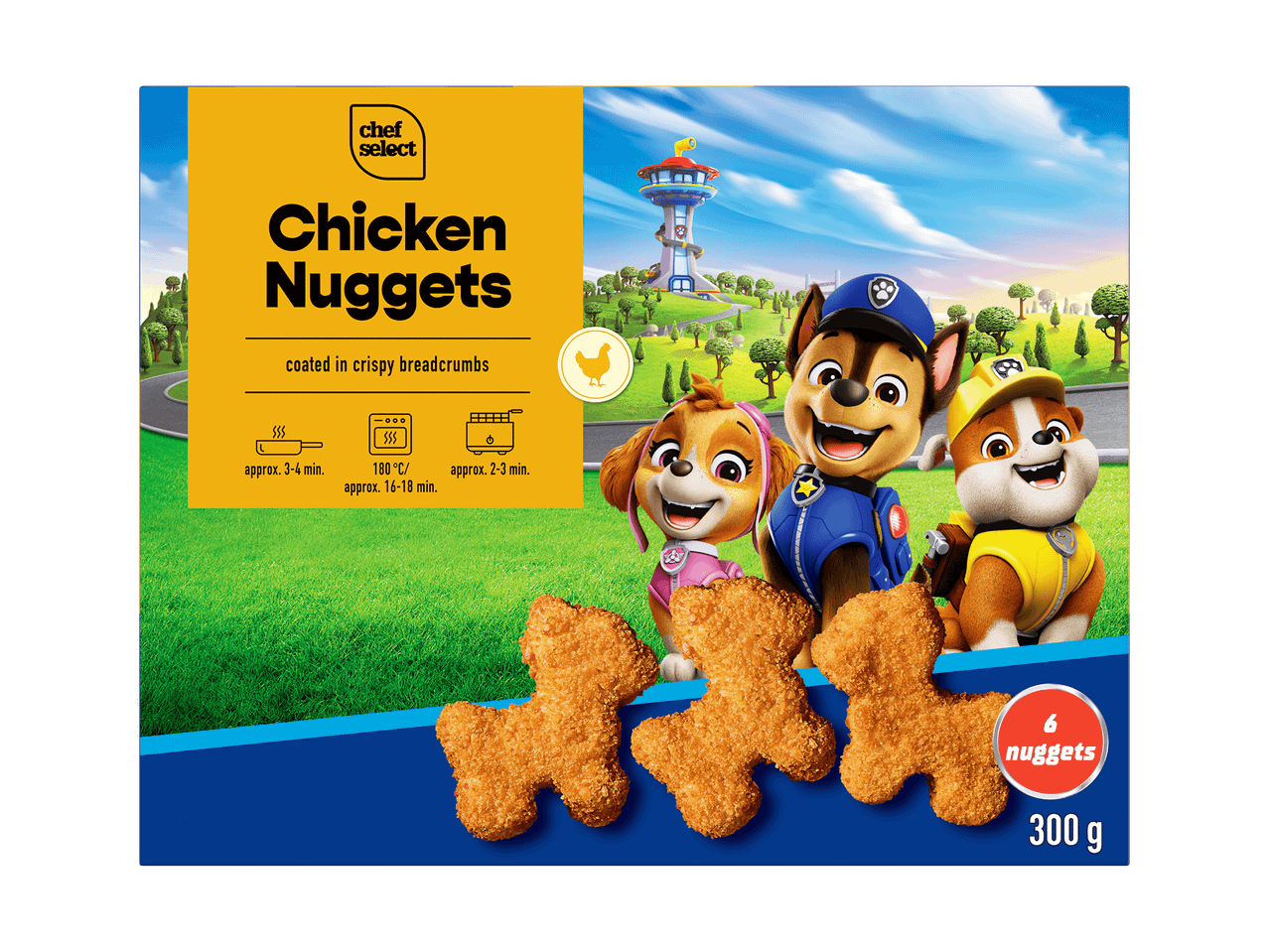 Kyllingenuggets med Paw Patrol-tema, 6 stk., 300 g.