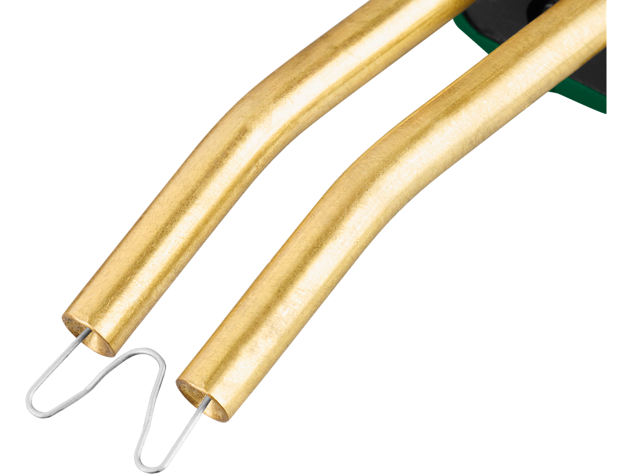 Két arany színű forrasztófej.