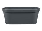 Dark grey oval planter with a textured surface.