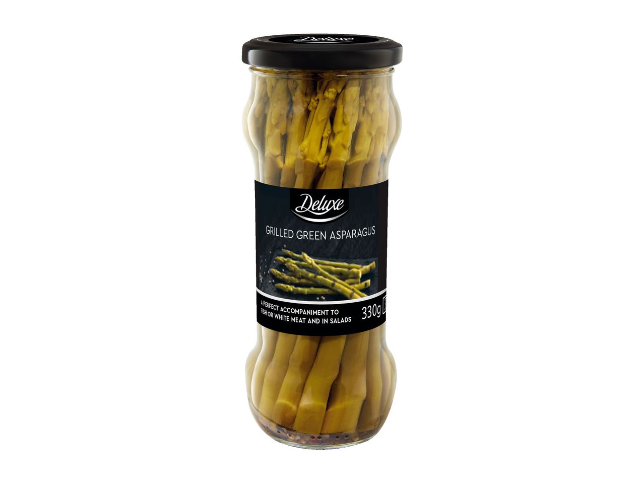 Go to full screen view: Deluxe Green Grilled Asparagus in Jar - Image 1