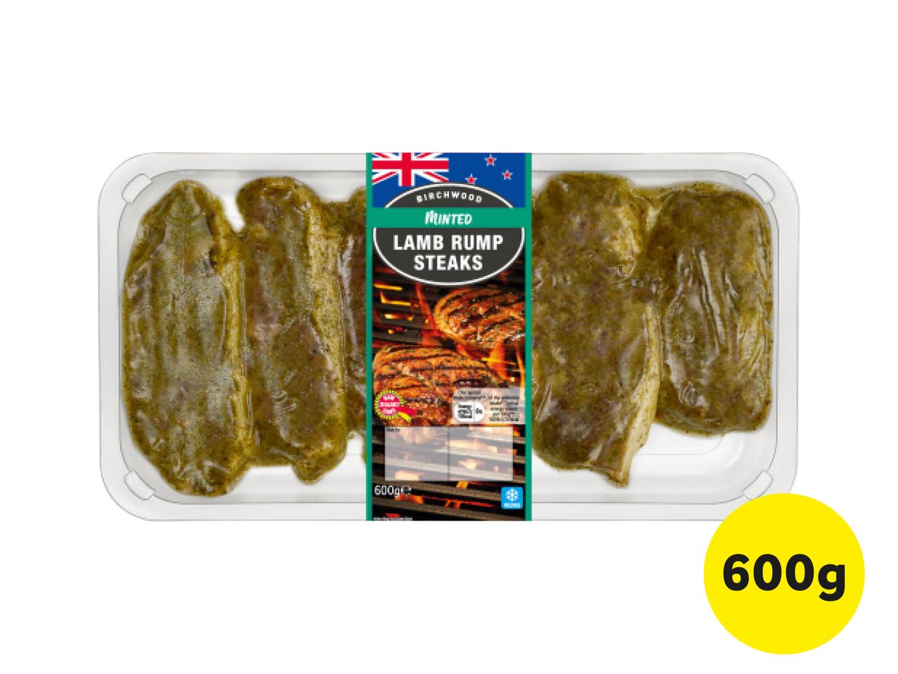 Pack of Birchwood Minted Lamb Rump Steaks, 600g.