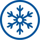 Blaues Siegel mit Schneeflocke: In der Tiefkühltruhe