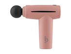 Pink Crivit massage gun with a black spherical attachment.