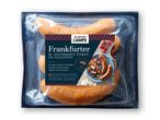 Slagter Lampe frankfurters med soltørret tomat og salatost i vakuumpakning.