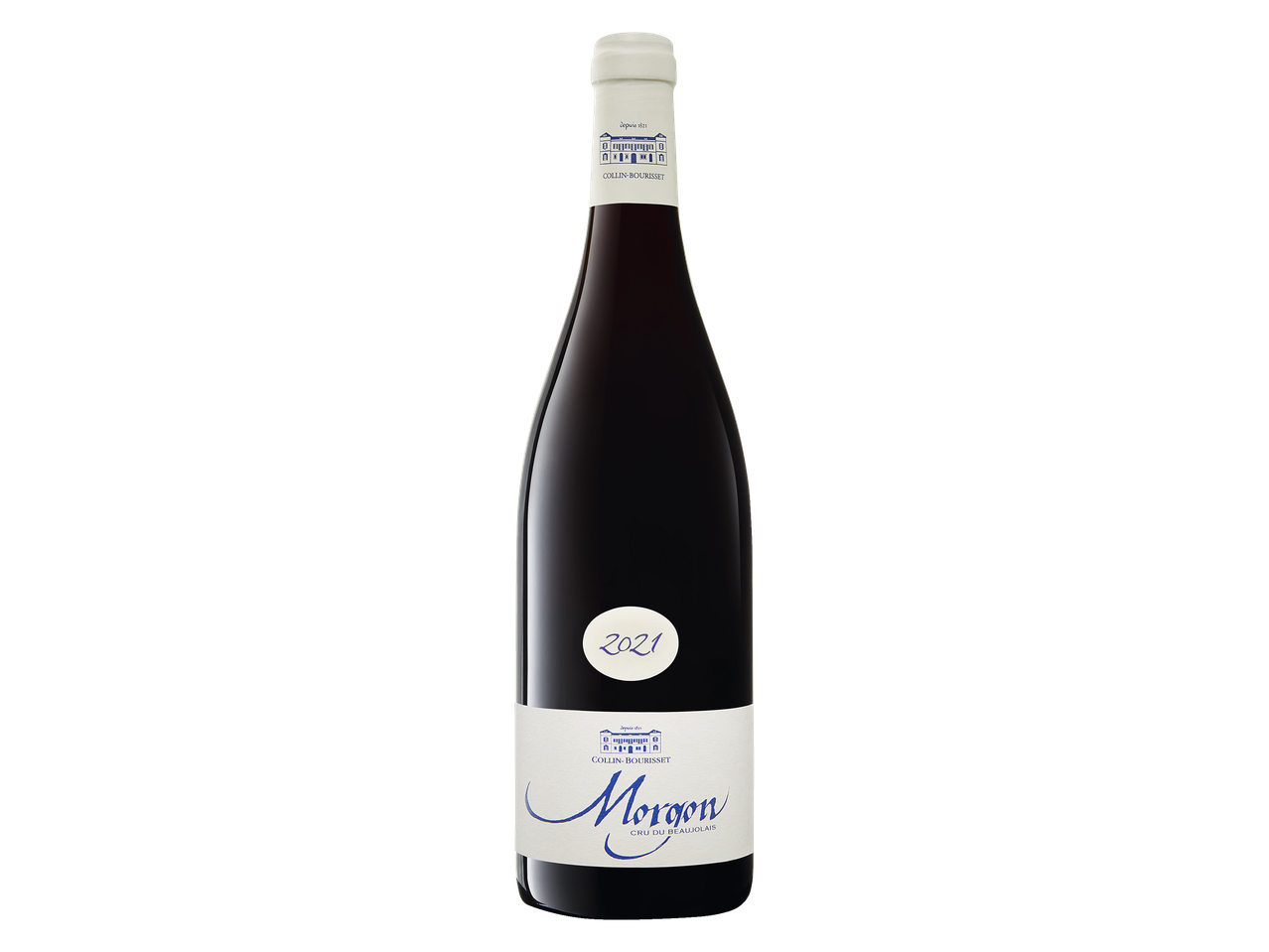 Een fles rode wijn Collin-Bourisset Morgon Cru du Beaujolais 2021.