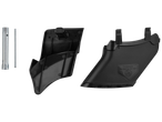 Lawnmower replacement parts: deflectors and wrenches.