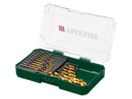 PARKSIDE drill bit set in a green and clear plastic case