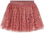 Gonna rosa in tulle con paillettes a forma di fiore e fascia in vita glitterata.