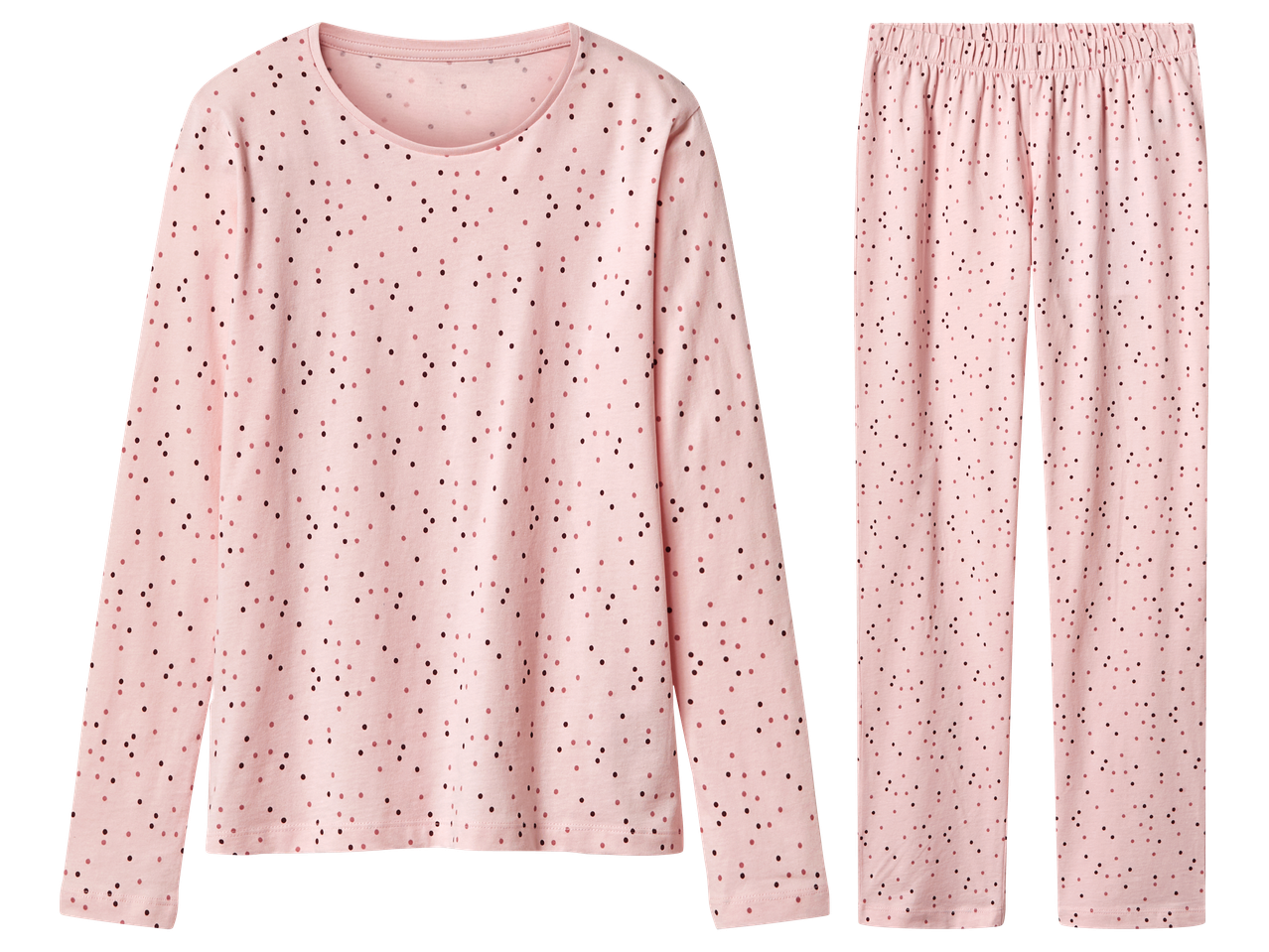 Розова пижама на точки от две части.