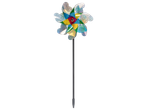 Livarno Wind Spinner with colorful, glittery pinwheel on a black stick.