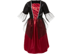 Kids' Halloween vampire costume in black and red with bat print.