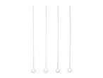 Four metal skewers for grilling.
