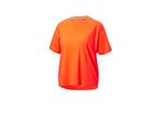 T-shirt sportiva arancione a maniche corte.