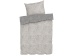 LIVARNO home reversible bedlinen with a geometric maze pattern in grey and white.