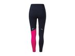 Black and pink athletic leggings with reflective accents.