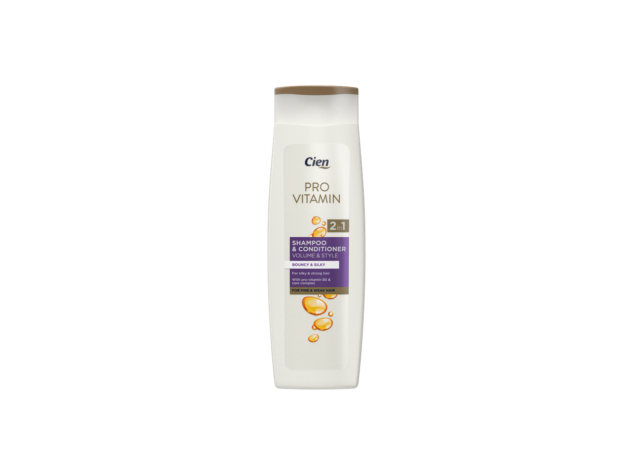 Cien Pro Vitamin shampoo e condicionador 2 em 1 para cabelo fino.