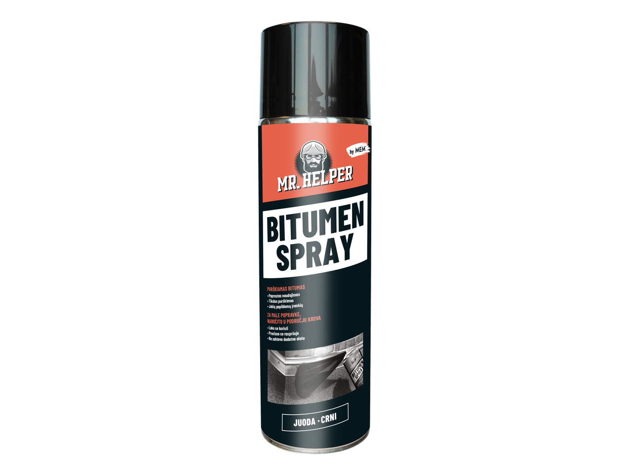 MR. HELPER Bitumen sprej za sitne popravke, naročito na krovovima, crne boje.