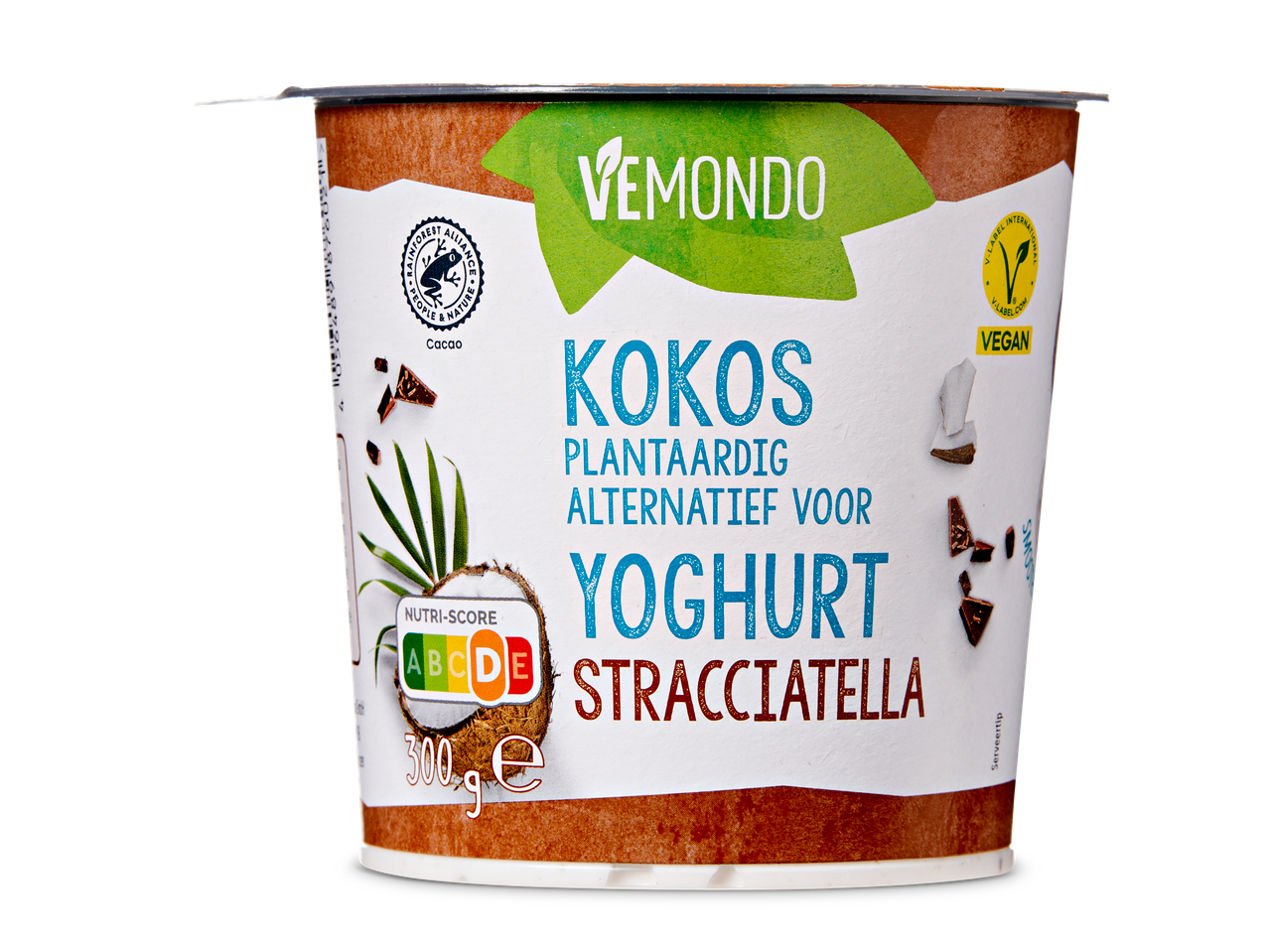 Vemondo kokosyoghurt met stracciatella, vegan.