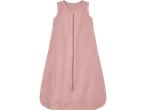 Pink baby sleeping bag with zipper.
