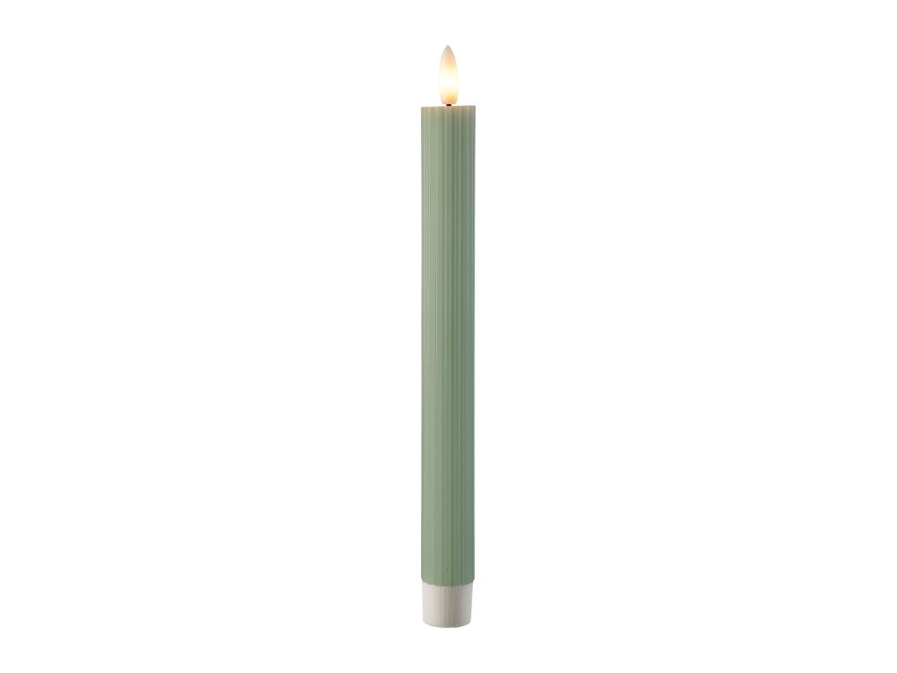 Go to full screen view: Livarno Home LED Real Wax Candles - 2 Pack - Green - Image 4