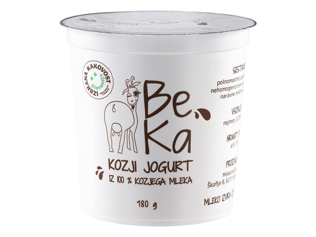 BeKa jogurt v plastičnem lončku.