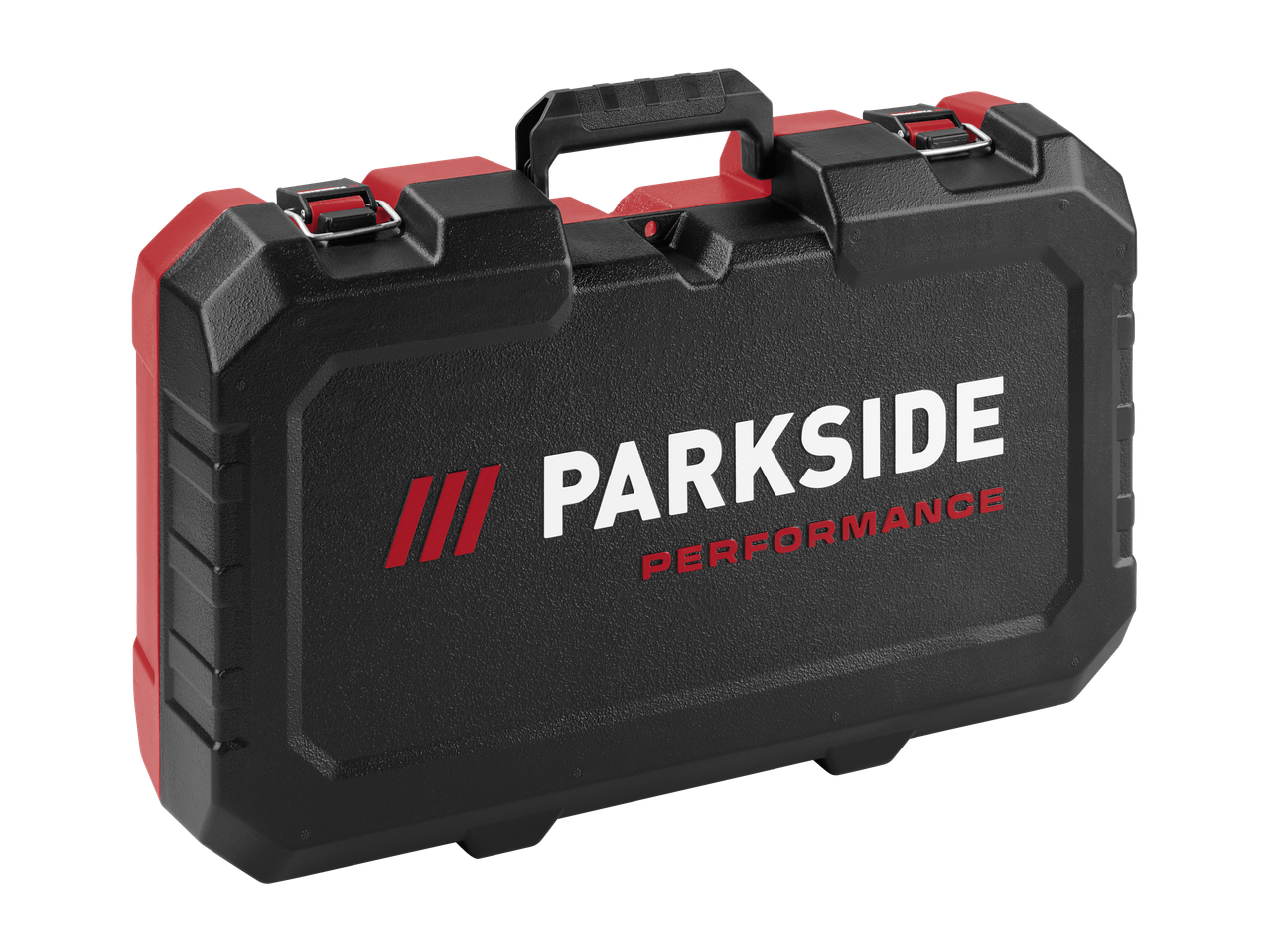 Fekete és piros PARKSIDE PERFORMANCE táska akkus fúró- és vésőkalapácshoz.