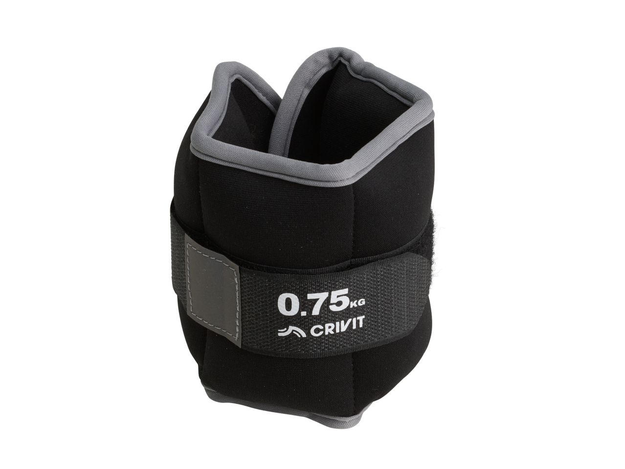 Black ankle/wrist weight with grey trim, showing '0.75 KG' on a strap.