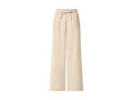 Light beige wide-leg trousers with an elasticated waist and drawstring.