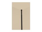 A black tension rod extending from floor to ceiling in a corner.