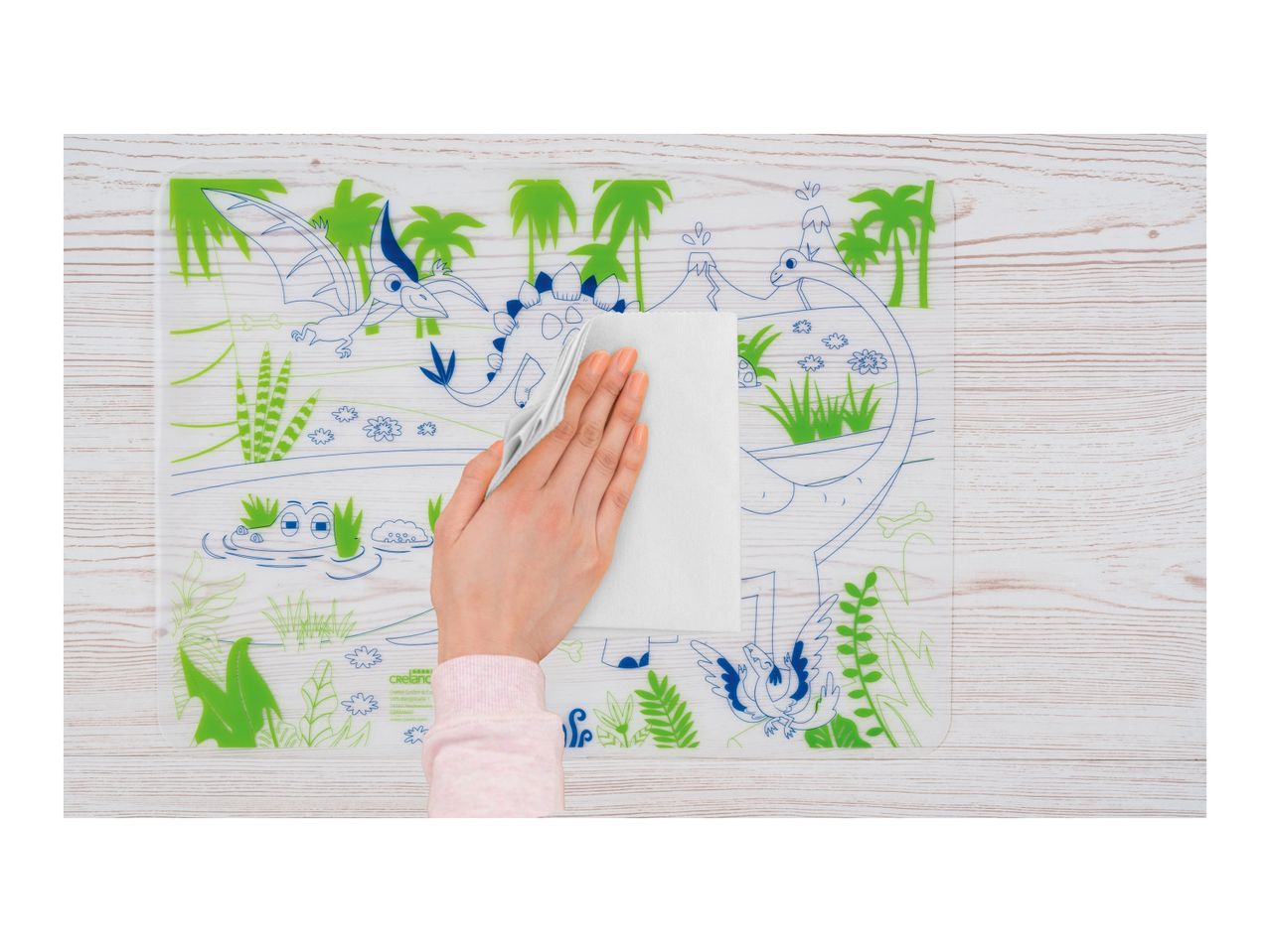 Go to full screen view: Crelando Reusable Colouring Mat - Dino - Image 4