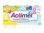 Actimel Immune Support yogurt drinks, lemon and strawberry flavor.