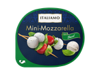 Italiano Mini-Mozzarella met basilicum.