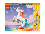 LEGO Creator 3-in-1 Einhorn-Set mit Seepferdchen und Pfau.