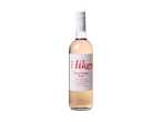 Een fles roséwijn met een wit etiket met de tekst 'i like Pinot Grigio Rosé' en een beschrijving van de smaak.