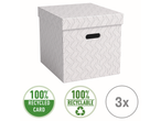Caixas de arquivo Von Leitz com padrão geométrico, 100% recicladas e recicláveis (pack de 3).