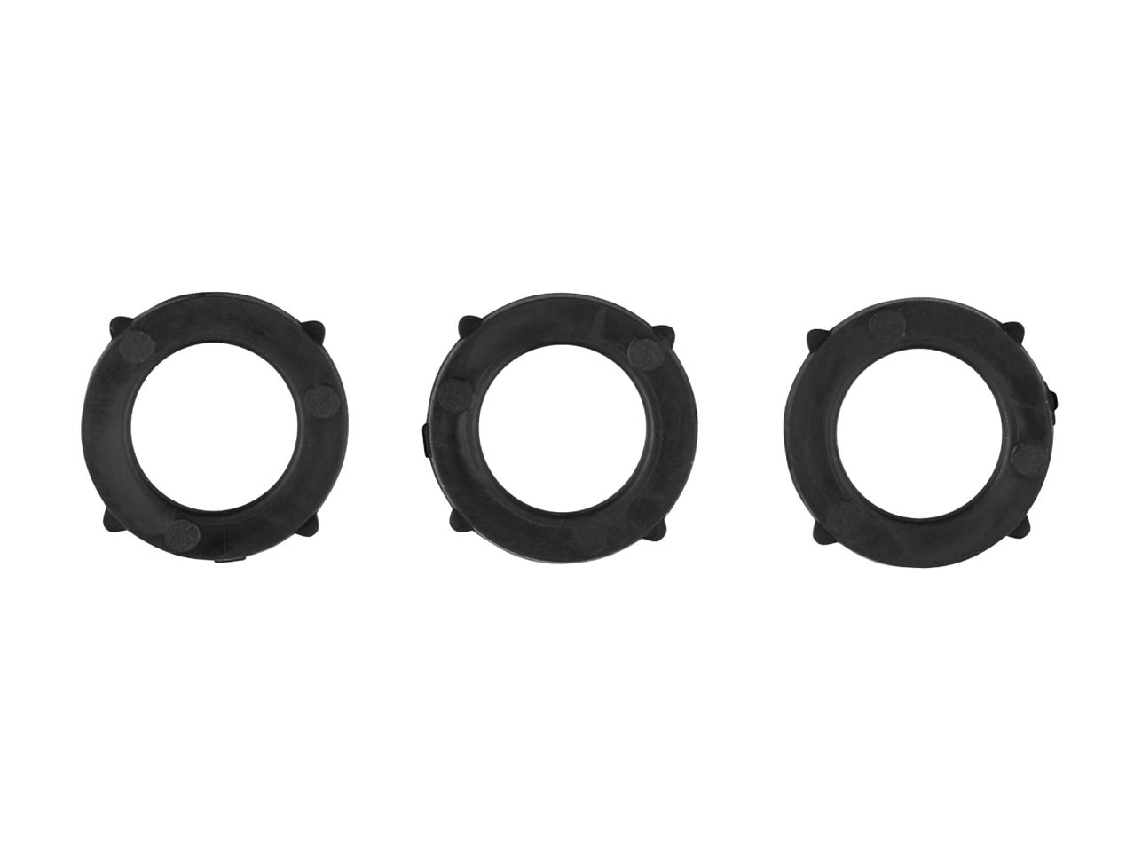 Three black rubber washers.