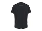 Black men's short-sleeved sports t-shirt with a reflective strip on the back.
