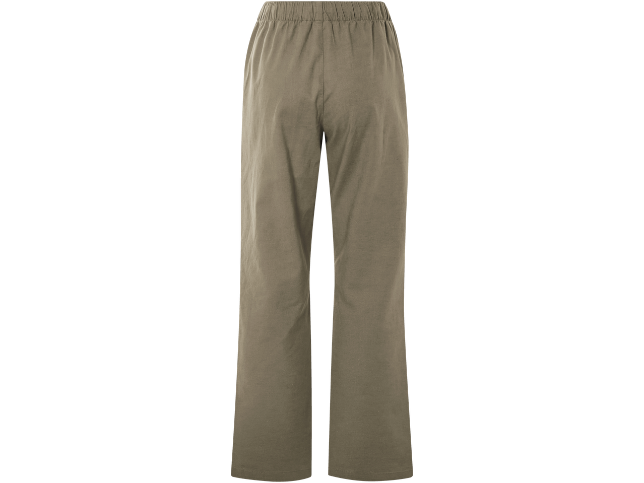 Beige laiad püksid.