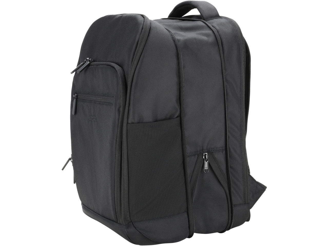 Esmara Carry-on Backpack, black, angled view showing front and side pockets