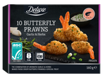 Deluxe 10 panētas tauriņgarneles ar ķiplokiem un garšaugiem, 160g