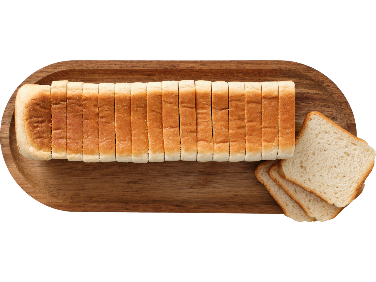 Viilutatud valge leib puidust laual