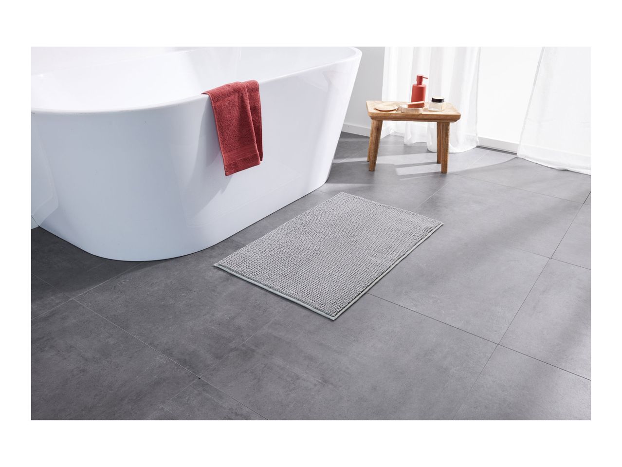 Go to full screen view: Livarno Home Bath Mat - Grey - Image 5