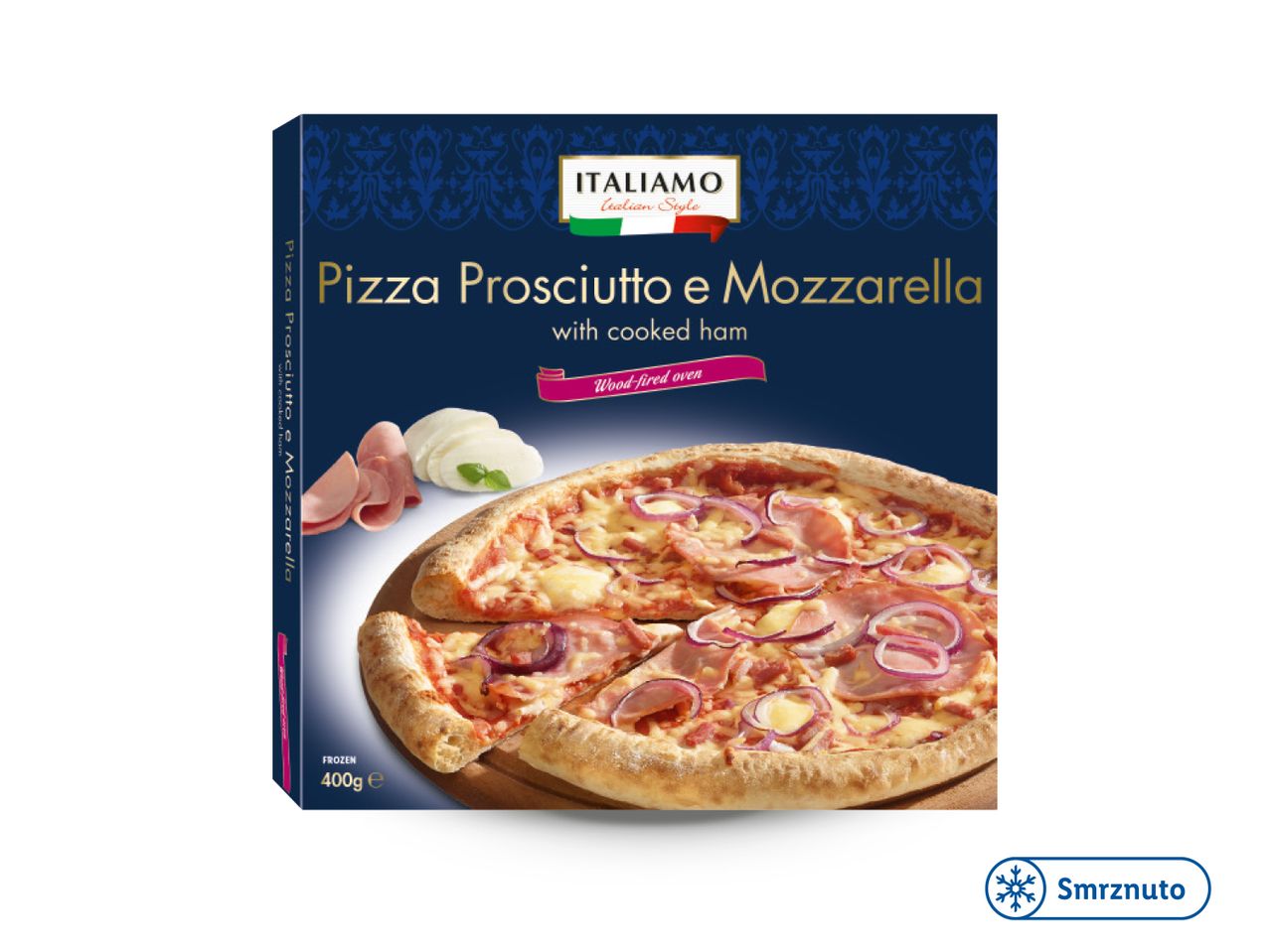 Zamrznuta pizza Buitoni s pršutom i mozzarellom.