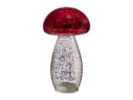 Red and silver glass mushroom decoration
