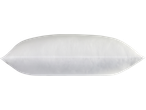 A white pillow with a visible seam across the middle, isolated on a black background.