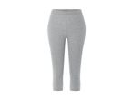 Grå capri-leggings til kvinder, lavet af blødt og strækbart stof.