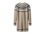 Beige knitted sweater dress with a fair isle pattern
